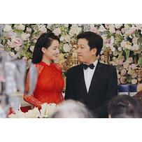 Áo dài cưới màu đỏ đẹp nhất của  mỹ nhân showbiz Việt