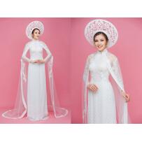 13 mẫu áo dài cưới màu trắng đẹp tinh khôi cho nàng dâu Việt 13 mẫu áo dài cưới màu trắng đẹp tinh khôi cho nàng dâu Việt