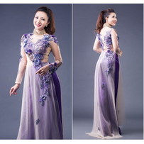 Áo dài đính hoa đẹp dành cho cô dâu ngày cưới Áo dài đính hoa đẹp dành cho cô dâu ngày cưới