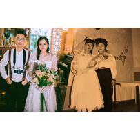 Cô dâu mặc lại lễ phục của mẹ chồng chụp ảnh cưới