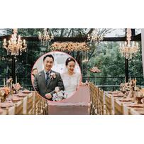Đám cưới Hong Kong tông hồng pastel và trắng