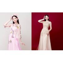 Quỳnh Chi điệu đà với áo dài cưới kết hoa, đính hạt