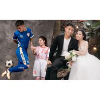 Ảnh cưới 'nhí nhố' bên trái bóng tròn của cầu thủ Văn Nam