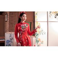 Áo dài cưới sắc đỏ tôn đường cong phụ nữ Việt Áo dài cưới sắc đỏ tôn đường cong phụ nữ Việt