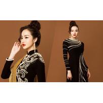 Áo dài đen sang trọng cho mẹ cô dâu, chú rể