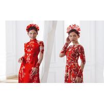 Áo dài đỏ đính ren 'đẹp tựa giấc mơ' cho nàng dâu hạ thu