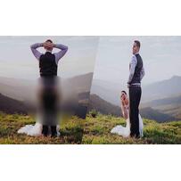 Cô dâu chú rể bị chỉ trích vì tạo dáng nhạy cảm trong ảnh cưới