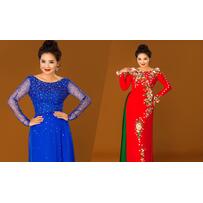 Hoài An tư vấn áo dài kết hạt đem nét tươi trẻ cho bà sui