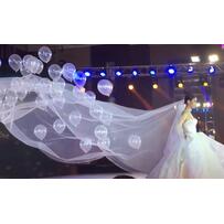 Khăn voan gắn bóng bay biến cô dâu thành 'công chúa cổ tích'