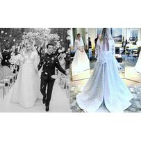Váy cưới đính hàng chục nghìn viên pha lê của cô dâu Joe Jonas Váy cưới đính hàng chục nghìn viên pha lê của cô dâu Joe Jonas