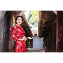 Áo dài cưới gấm đỏ - nét đẹp truyền thống sang trọng cho cô dâu