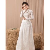 Áo dài cưới gấm trắng - nét đẹp truyền thống và sang trọng cho cô dâu