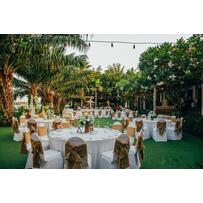 Cách sắp xếp tiệc bàn tròn và bàn dài tại thảo điền village Cách sắp xếp tiệc bàn tròn và bàn dài tại thảo điền village